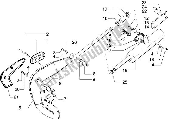 All parts for the Silencer of the Gilera GSM M Y 50 1998