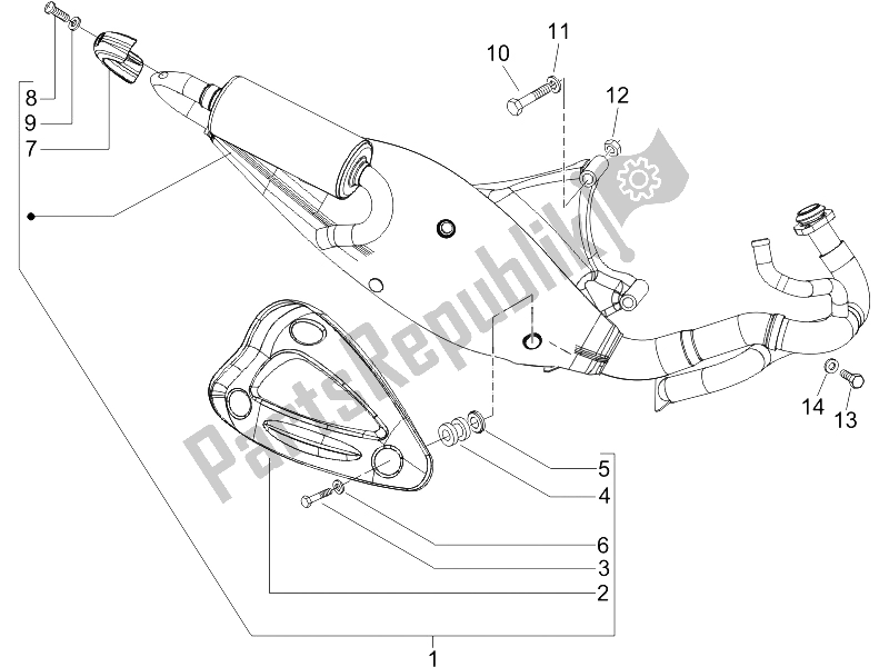 Todas as partes de Silenciador do Gilera Runner 50 Pure JET UK 2005