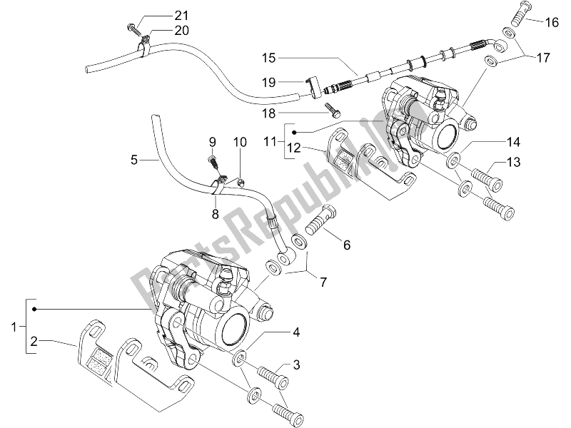 Toutes les pièces pour le Tuyaux De Freins - étriers du Gilera Runner 125 VX 4T SC 2006