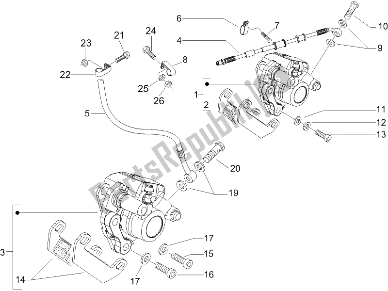 All parts for the Brakes Pipes - Calipers of the Gilera Runner 50 Pure JET SC 2006