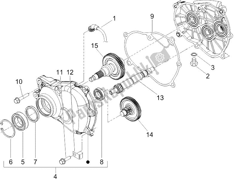 Toutes les pièces pour le Unité De Réduction du Gilera Runner 125 VX 4T UK 2005