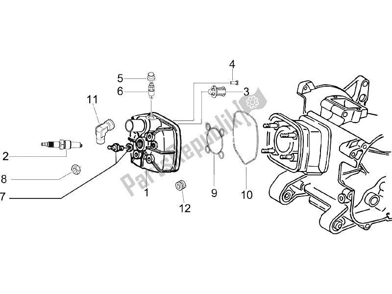 All parts for the Cylinder Head Cover of the Gilera Runner 50 SP SC 2006