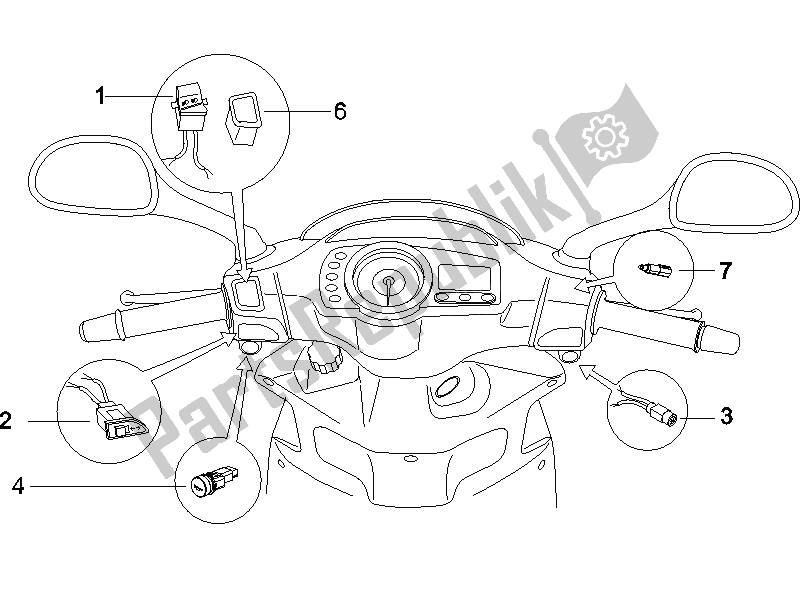 Toutes les pièces pour le Sélecteurs - Interrupteurs - Boutons du Gilera Runner 50 Pure JET SC 2006