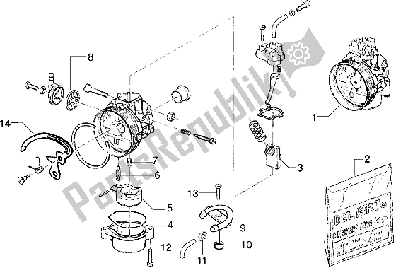 Toutes les pièces pour le Carburateur du Gilera Eaglet Automatic 50 1998