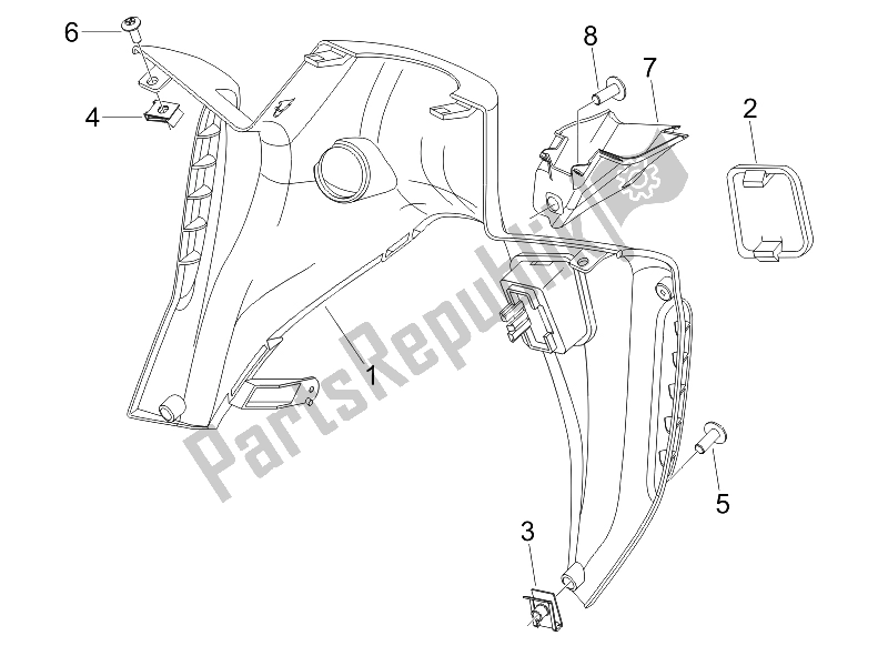 Toutes les pièces pour le Boîte à Gants Avant - Panneau De Protection Des Genoux du Gilera Nexus 500 E3 2009