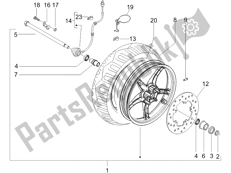 Toutes les pièces pour le Roue Avant du Gilera Runner 50 Pure JET Race CH 2006