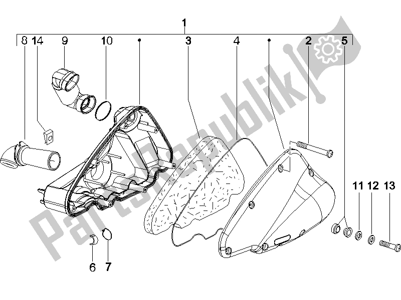 Toutes les pièces pour le Filtre à Air du Gilera Runner 50 Pure JET SC 2006