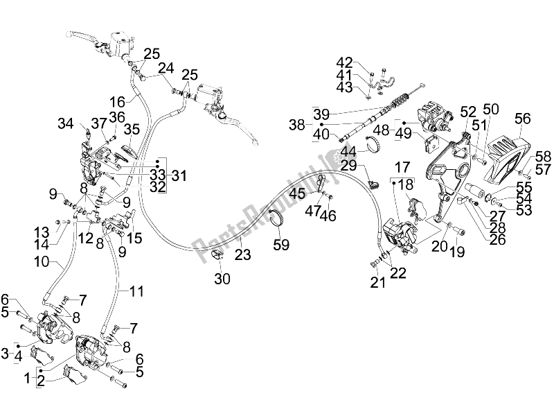 All parts for the Brakes Pipes - Calipers of the Gilera GP 800 Centenario 2009