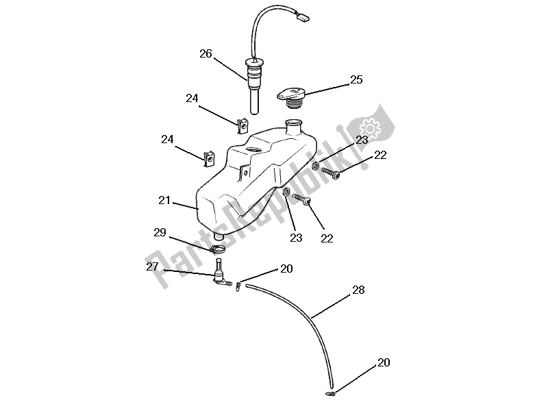 Tutte le parti per il Serbatoio Dell'olio del Gilera SC 125 2006