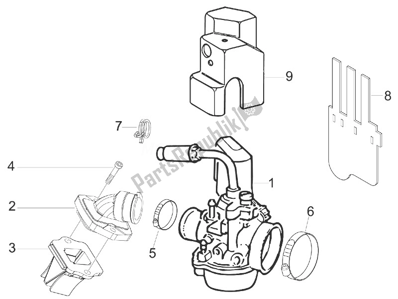 Toutes les pièces pour le Carburateur, Montage - Tuyau Union du Gilera Stalker 50 2008