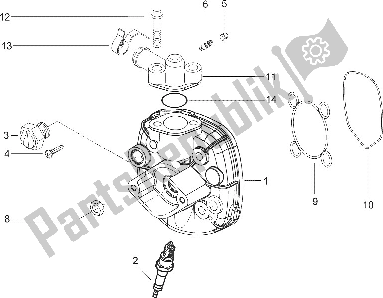 All parts for the Cylinder Head Cover of the Gilera Runner 50 Pure JET 2005