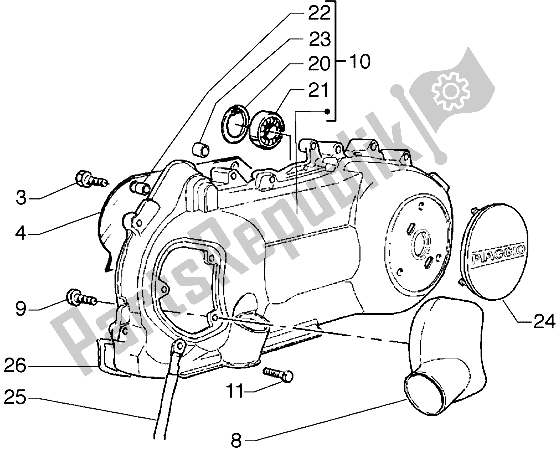 All parts for the Crankcase Cooling of the Gilera Runner VX 125 1998