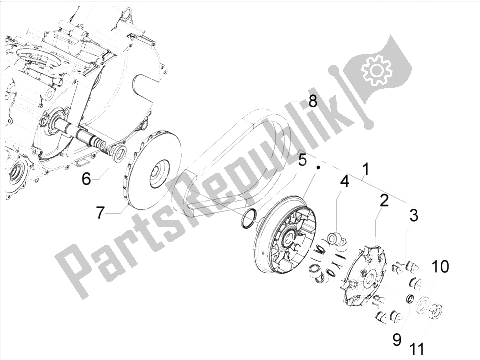 Toutes les pièces pour le Poulie Motrice du Gilera GP 800 2009