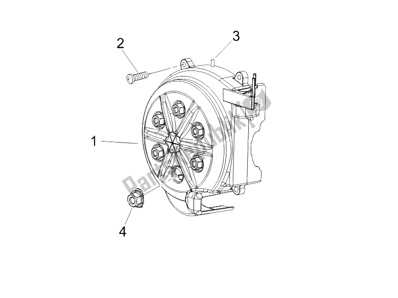 Tutte le parti per il Coperchio Magnete Volano - Filtro Olio del Gilera Runner 50 SP SC 2006