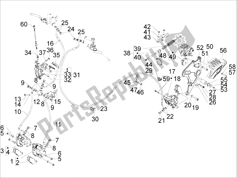All parts for the Brakes Pipes - Calipers of the Gilera GP 800 2009