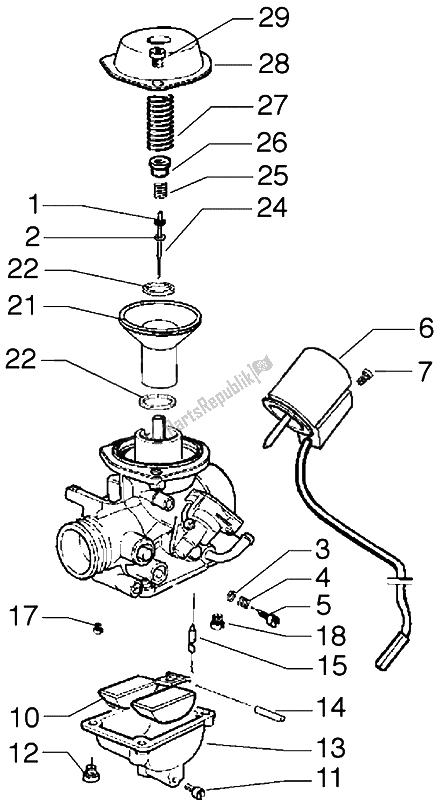 Toutes les pièces pour le Carburateur (2) du Gilera Runner VXR 125 1998