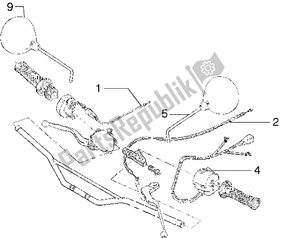 All parts for the Transmissions-switch-driving Mirror of the Gilera Zulu 50 1998
