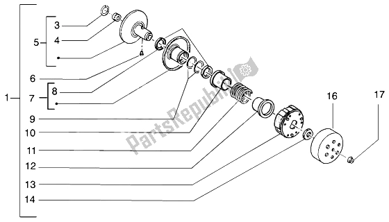 Todas las partes para Polea Conducida de Gilera Runner 50 Purejet 1998