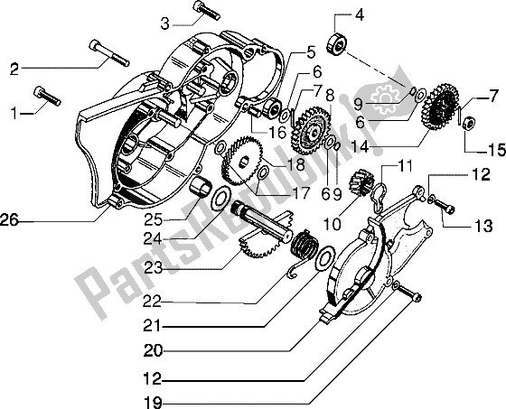 Wszystkie części do Ko? A Z? Bate Ko? A Zamachowego Gilera Eaglet Automatic 50 1998