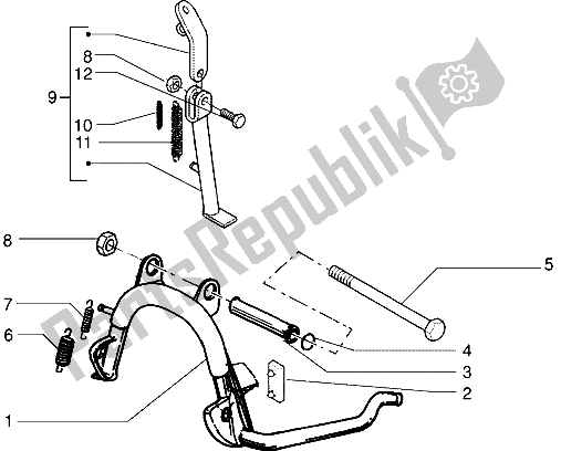 Tutte le parti per il In Piedi del Gilera DNA 180 1998