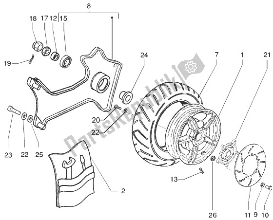 Tutte le parti per il Ruota Posteriore del Gilera Runner 125 VX 4T 1998