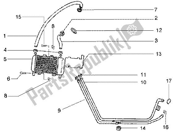 Tutte le parti per il Sistema Di Raffreddamento del Gilera Runner 50 Poggiali 1998