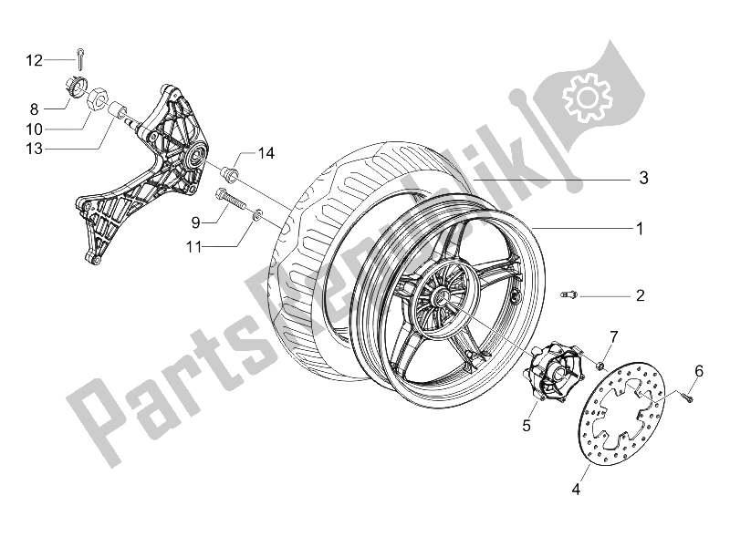 Toutes les pièces pour le Roue Arrière du Gilera Runner 125 VX 4T Race E3 2006