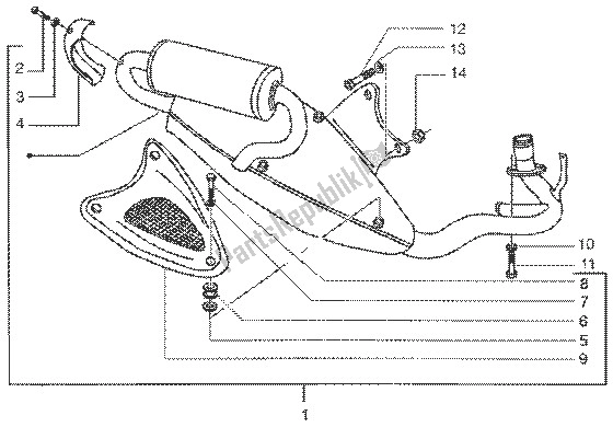 Tutte le parti per il Silenziatore del Gilera Runner 50 SP 1998