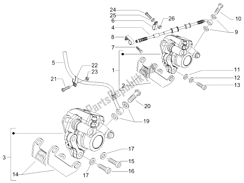 All parts for the Brakes Pipes - Calipers of the Gilera Runner 50 SP 2007