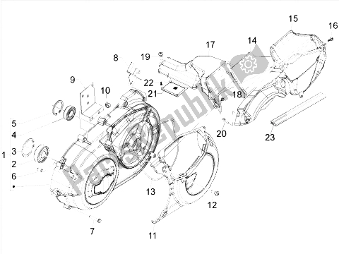 Toutes les pièces pour le Couvercle De Carter - Refroidissement Du Carter du Gilera GP 800 2009