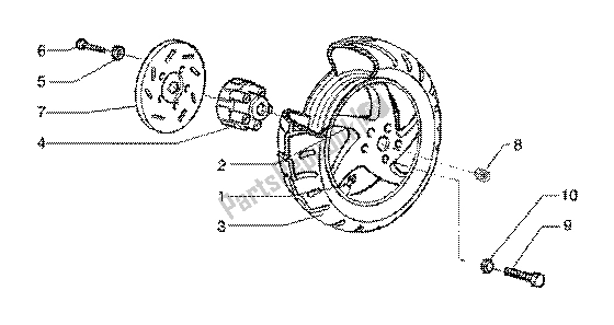 Todas as partes de Roda Traseira (veículo Com Freio De Cubo Traseiro) do Gilera Runner 180 FXR 2T 1998
