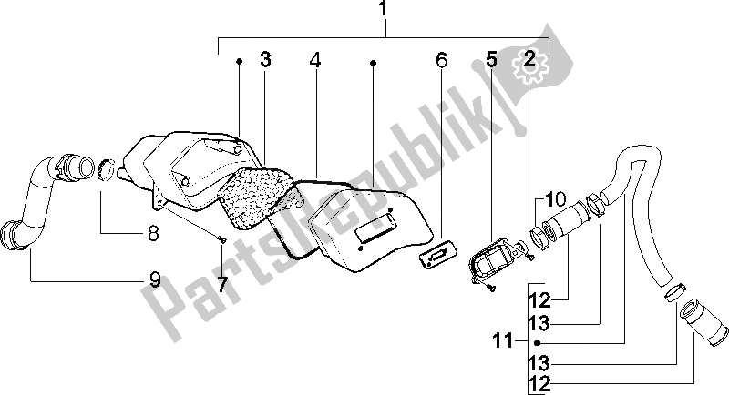 Toutes les pièces pour le Boîte à Air Secondaire du Gilera Runner 50 SP SC 2006