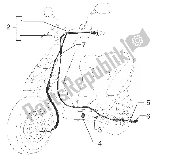 Alle onderdelen voor de Transmissies Achterrem-snelheidsmeter (kms) van de Gilera Stalker 50 1998