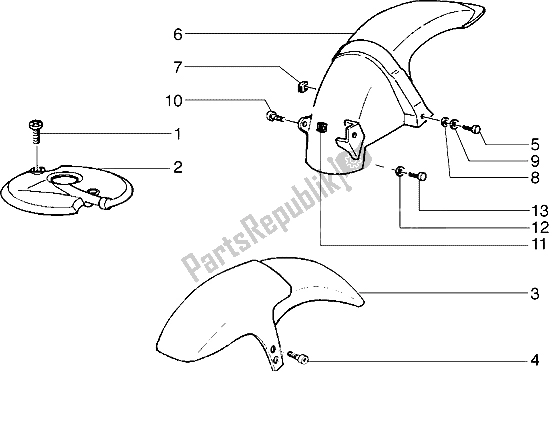 Todas las partes para Guardabarros Delantero Y Trasero de Gilera Runner VX 125 1998