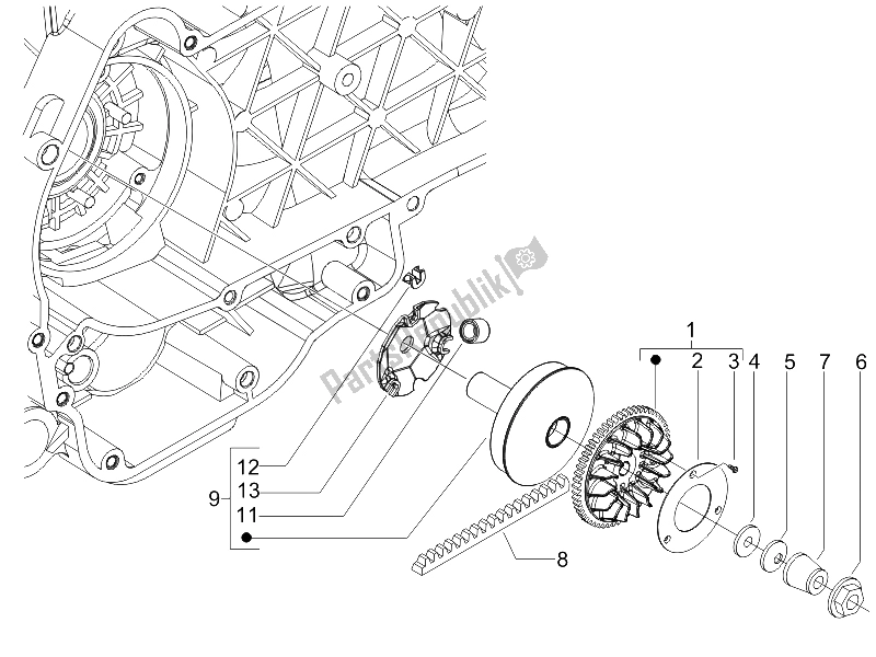 Toutes les pièces pour le Poulie Motrice du Gilera Runner 125 VX 4T E3 Serie Speciale 2007