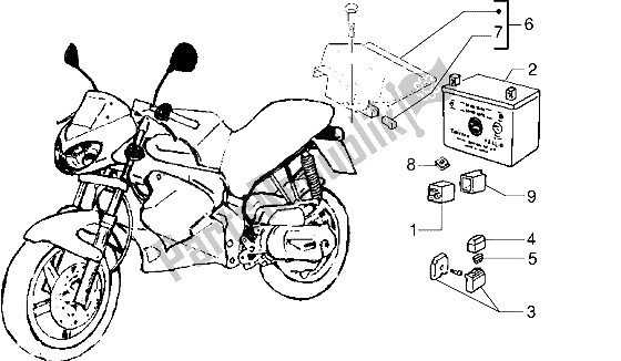 All parts for the Battery-relais of the Gilera DNA 50 1998