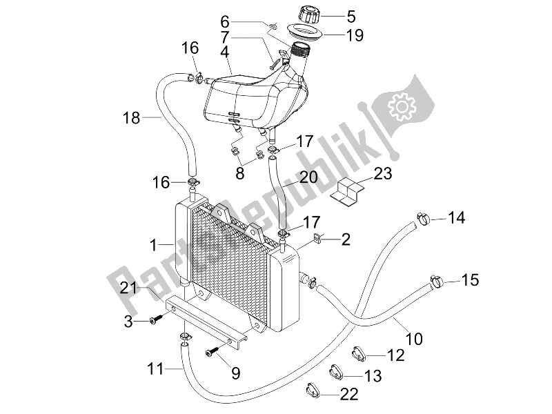 Toutes les pièces pour le Système De Refroidissement du Gilera Runner 50 Pure JET Race CH 2006