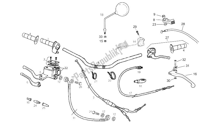 All parts for the Handlebar - Controls of the Gilera SMT 50 2013