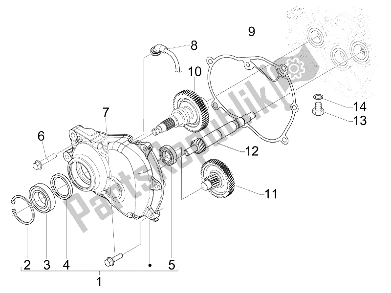 Toutes les pièces pour le Unité De Réduction du Gilera Nexus 300 IE E3 2009