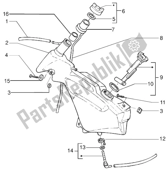 Toutes les pièces pour le Réservoir D'essence du Gilera Runner 125 VX 4T 1998