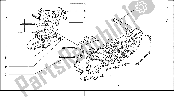 All parts for the Crankcase of the Gilera Easy Moving 50 1998