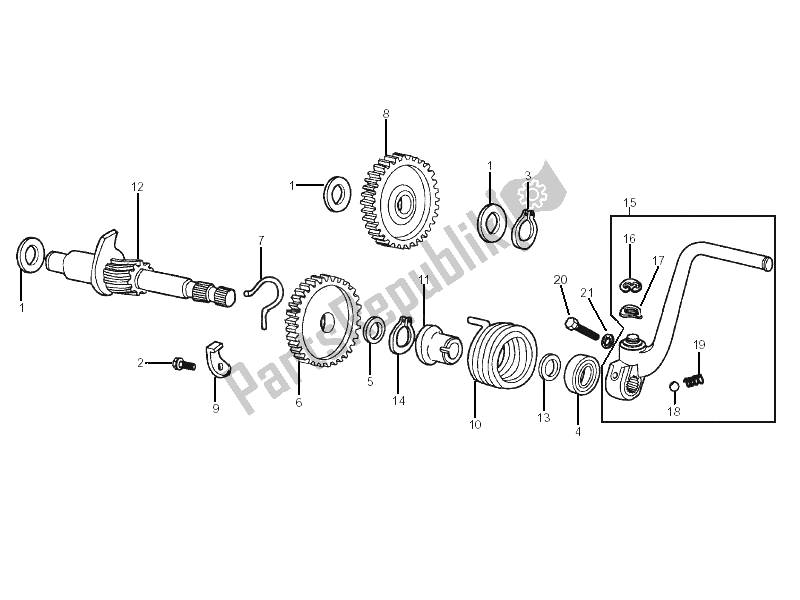 All parts for the Stater - Electric Starter of the Gilera SMT 50 2006