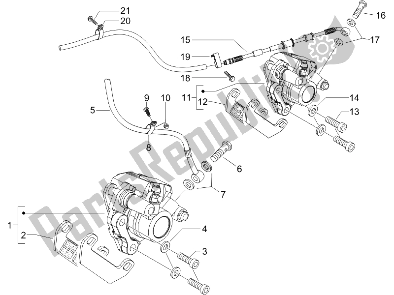 Toutes les pièces pour le Tuyaux De Freins - étriers du Gilera Runner 200 ST 4T E3 2008