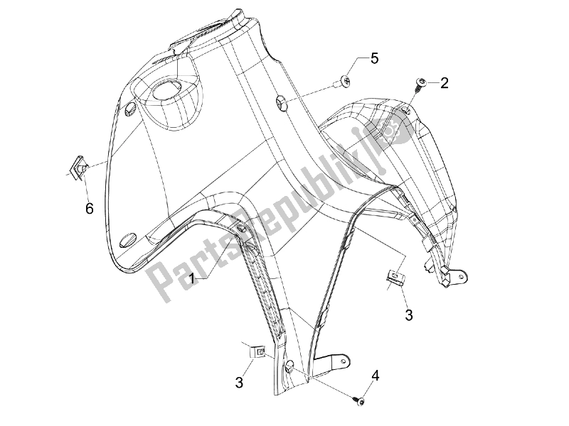 All parts for the Front Glove-box - Knee-guard Panel of the Gilera Runner 125 ST 4T E3 2008