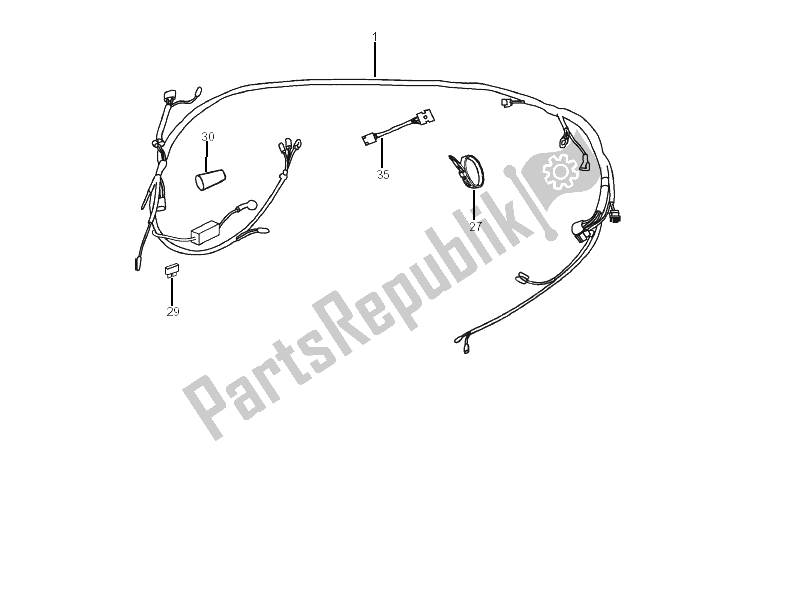 All parts for the Main Cable Harness of the Gilera RCR 50 2006