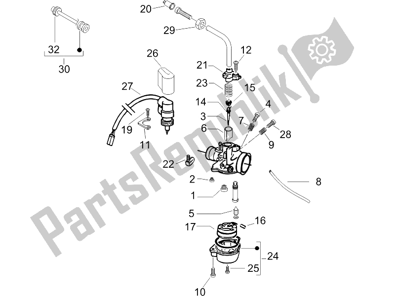 All parts for the Carburetor's Components of the Gilera Runner 50 SP Race 2005