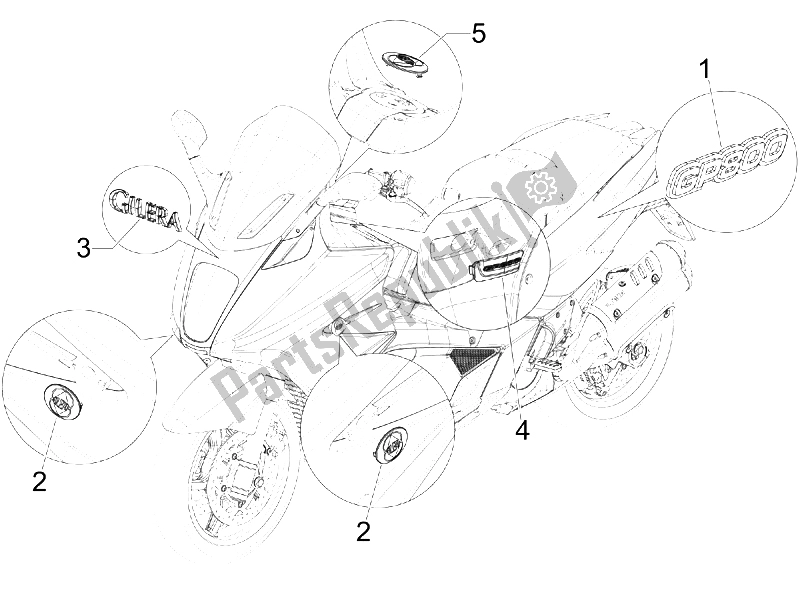 All parts for the Plates - Emblems of the Gilera GP 800 2007
