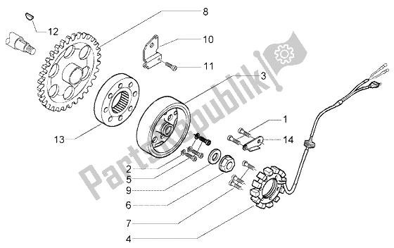 All parts for the Flywheel Magneto of the Gilera Nexus 500 1998
