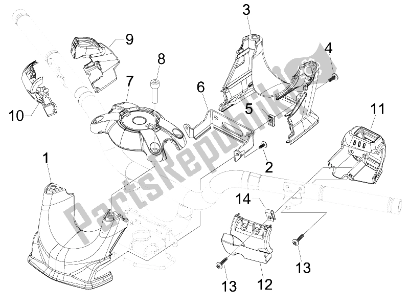 Toutes les pièces pour le Couvertures De Guidon du Gilera Fuoco 500 4T 4V IE E3 LT 2013