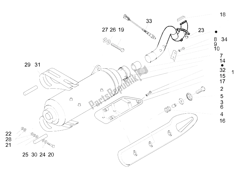 Toutes les pièces pour le Silencieux du Gilera Nexus 500 E3 UK 2006